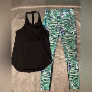 Tropical print workout set